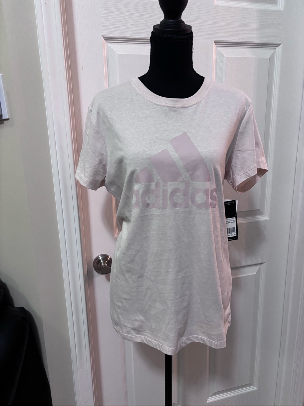 adidas Light Pink Logo Short Sleeve Tee